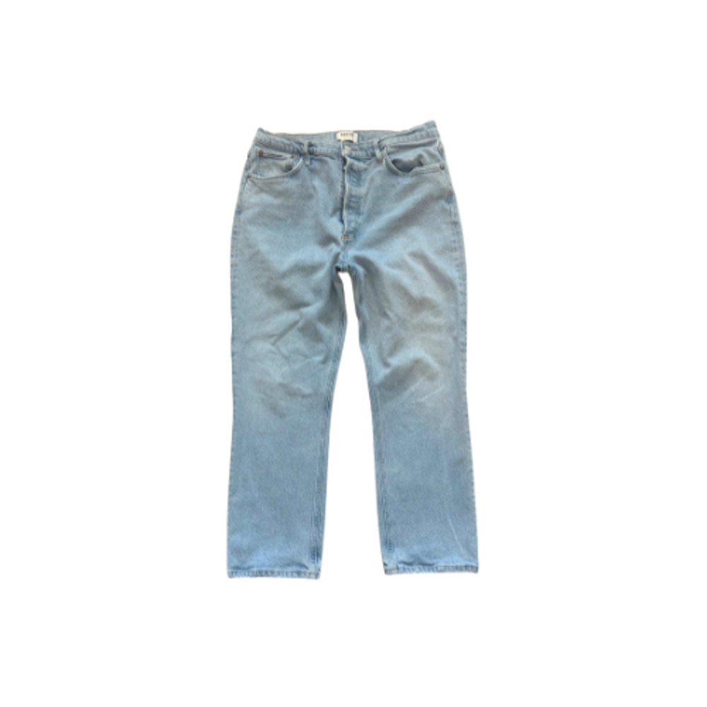 AGOLDE Riley Jeans Crop Straight High Rise Stretch Denim Blue Women’s Size 31